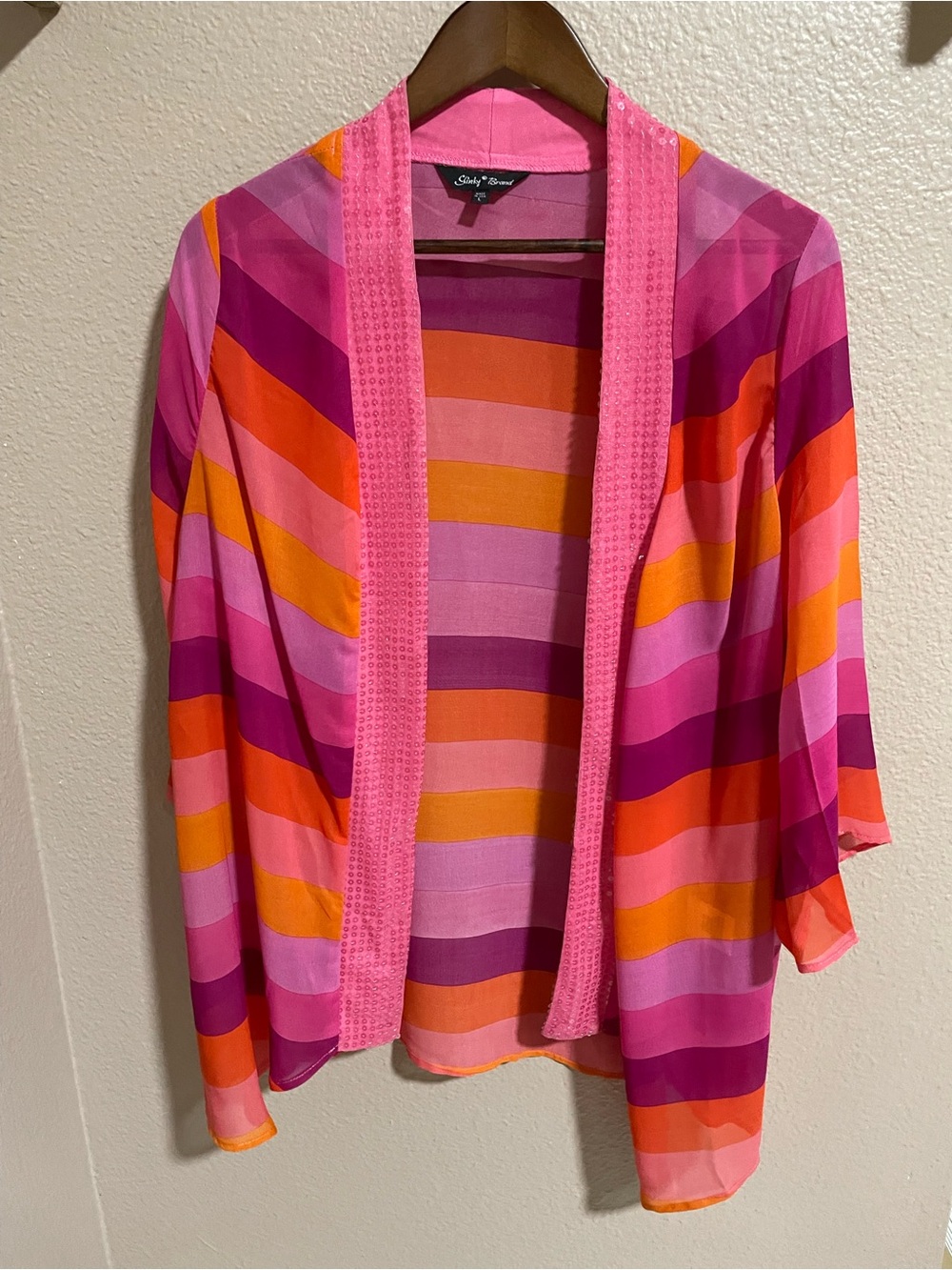 Slinky Brand Pink Open-Front Kimono